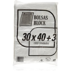 Paq.1000 BOLSA TIPO BLOCK 30X40