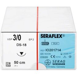 SEDA SERAFLEX 4/0 DS-18 AGUJA TRIANGULAR 3/8 50cm C/ 24UDS REF.IO151714